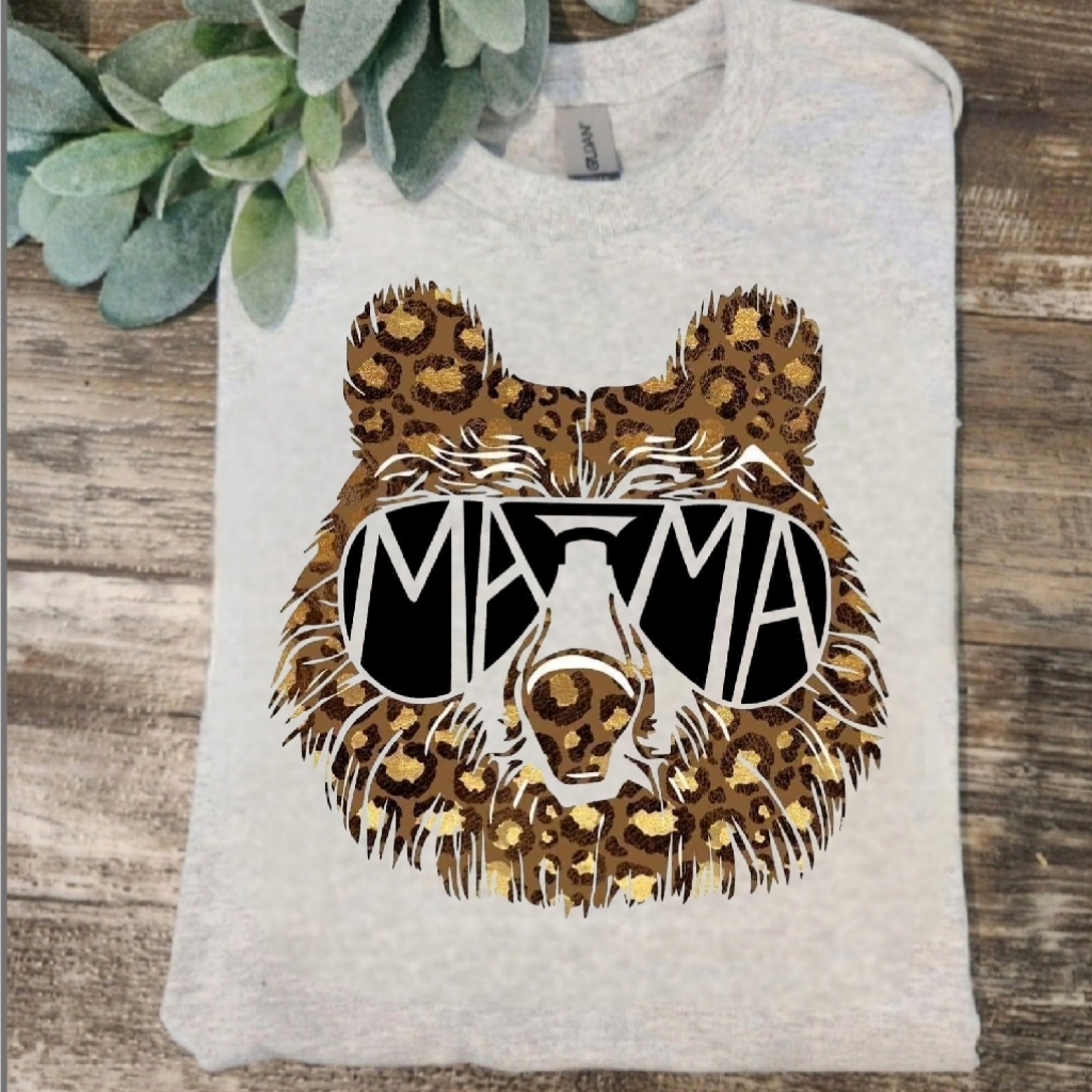 Mama Shirt Mama Bear Cute Popular Cheetah Print Trending